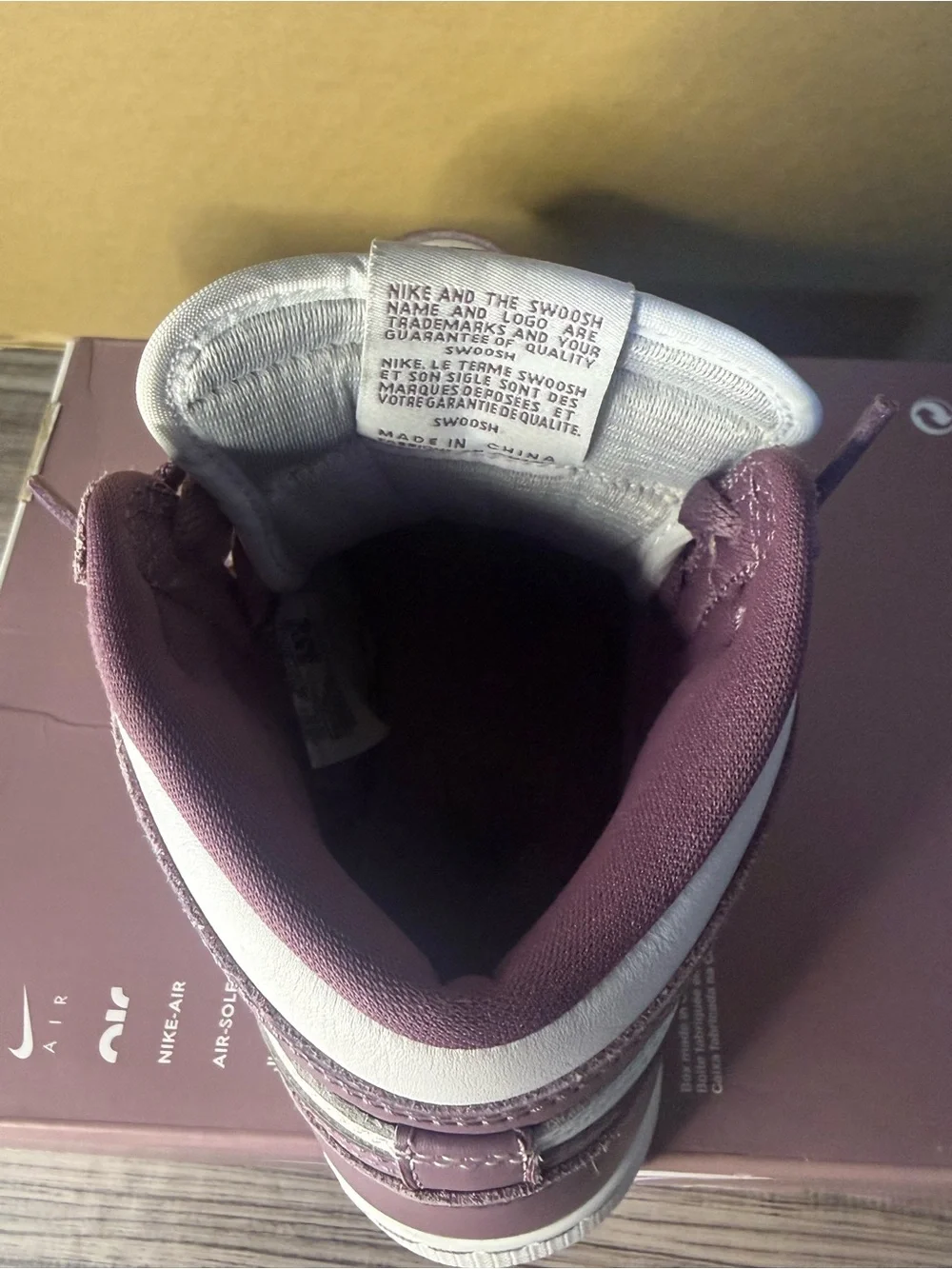Nike Kids High-Top Sneakers Mauve & White and Purple high O.G
